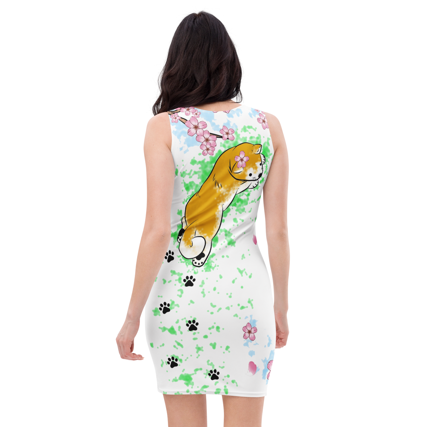 Sakura Shiba Print Dress