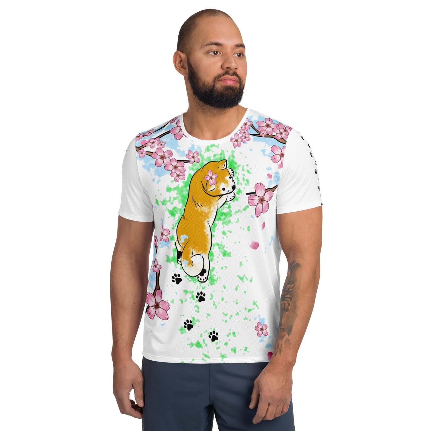 Sakura Shiba Men's Athletic T-shirt