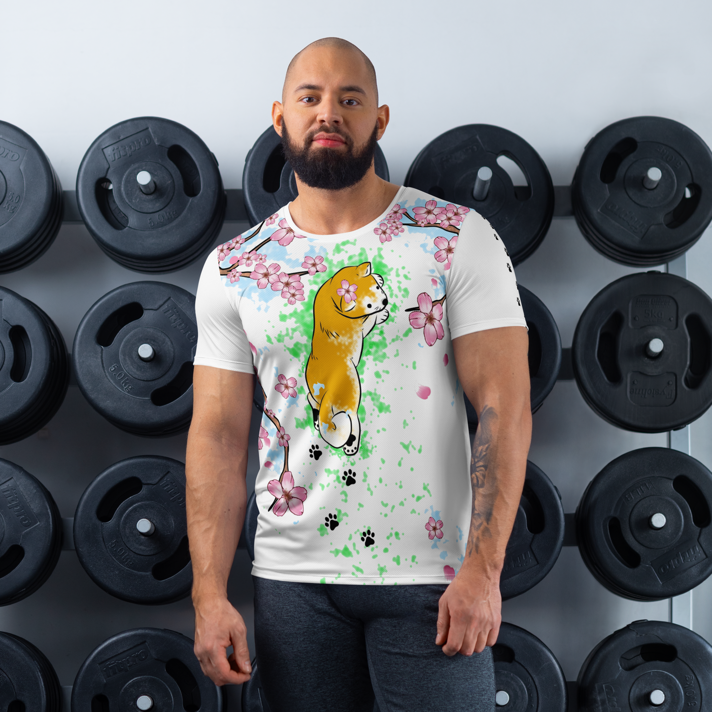 Sakura Shiba Men's Athletic T-shirt