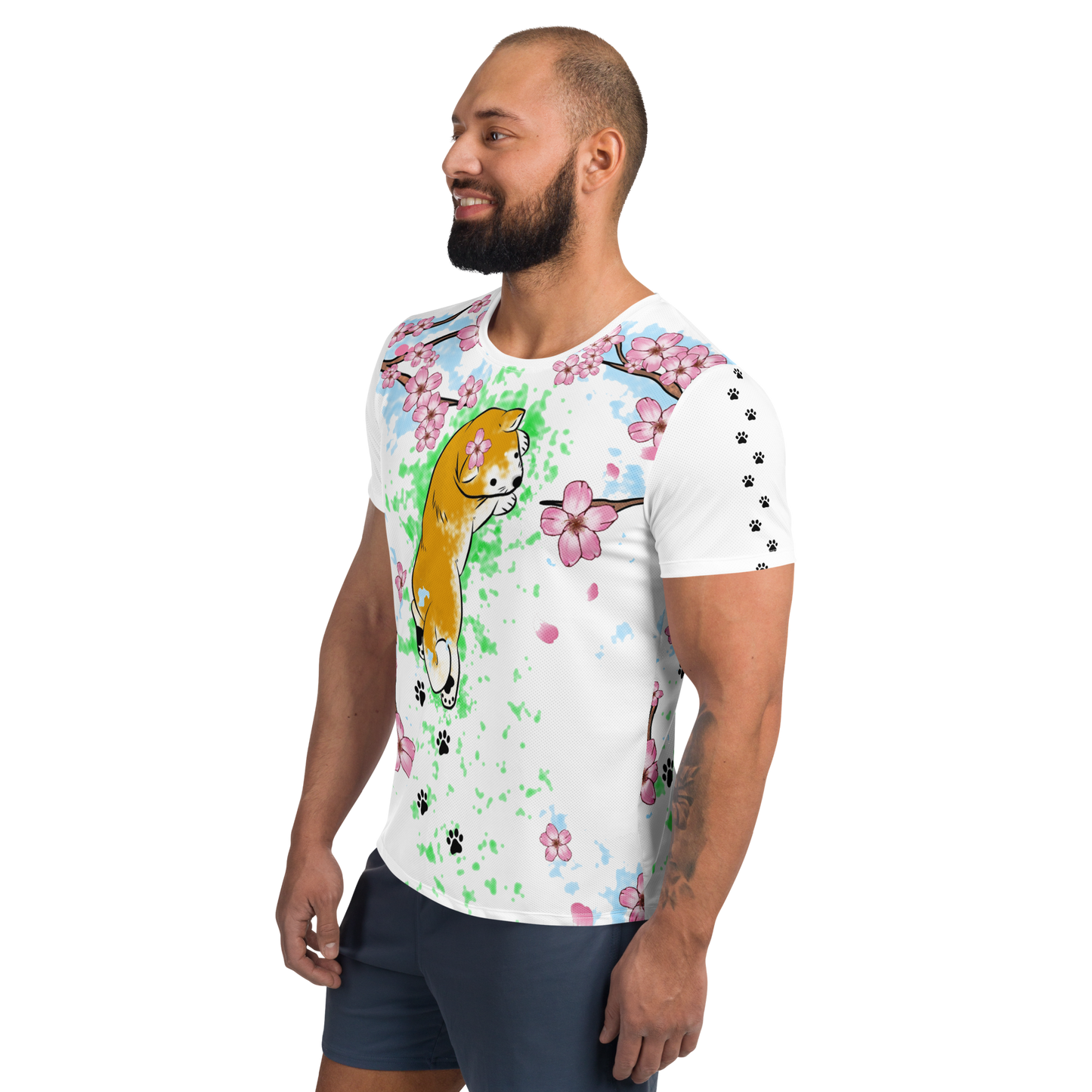 Sakura Shiba Men's Athletic T-shirt