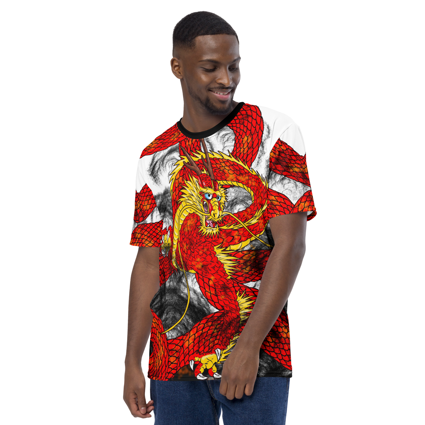 Red Imperial Dragon Men's Crew Neck T-Shirt