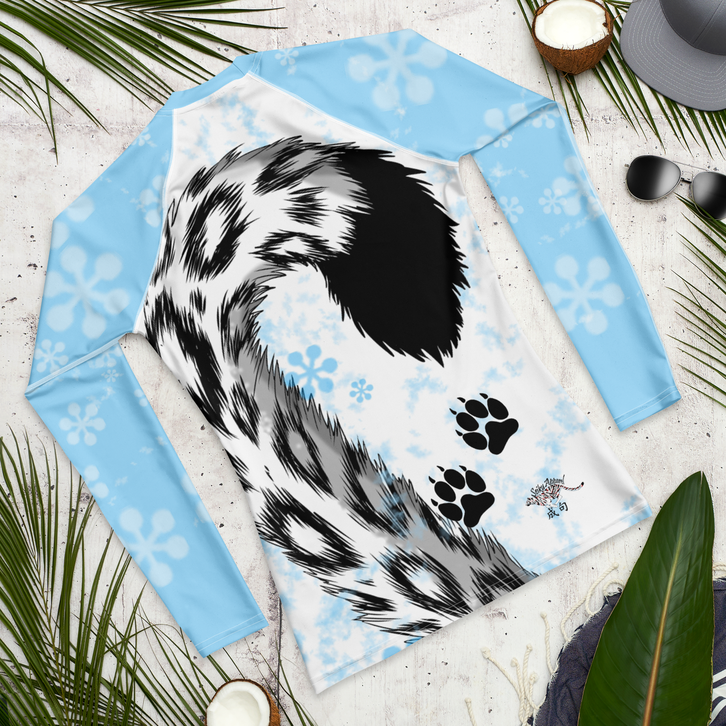 Snow Leopard Men's Long Sleeve Rash Guard