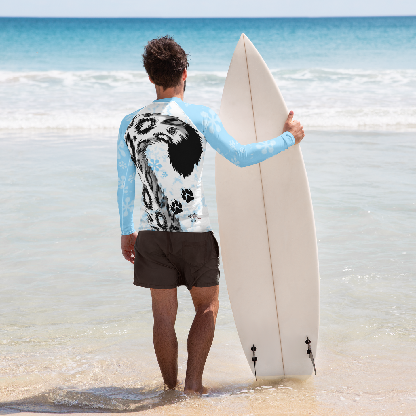 Snow Leopard Men's Long Sleeve Rash Guard