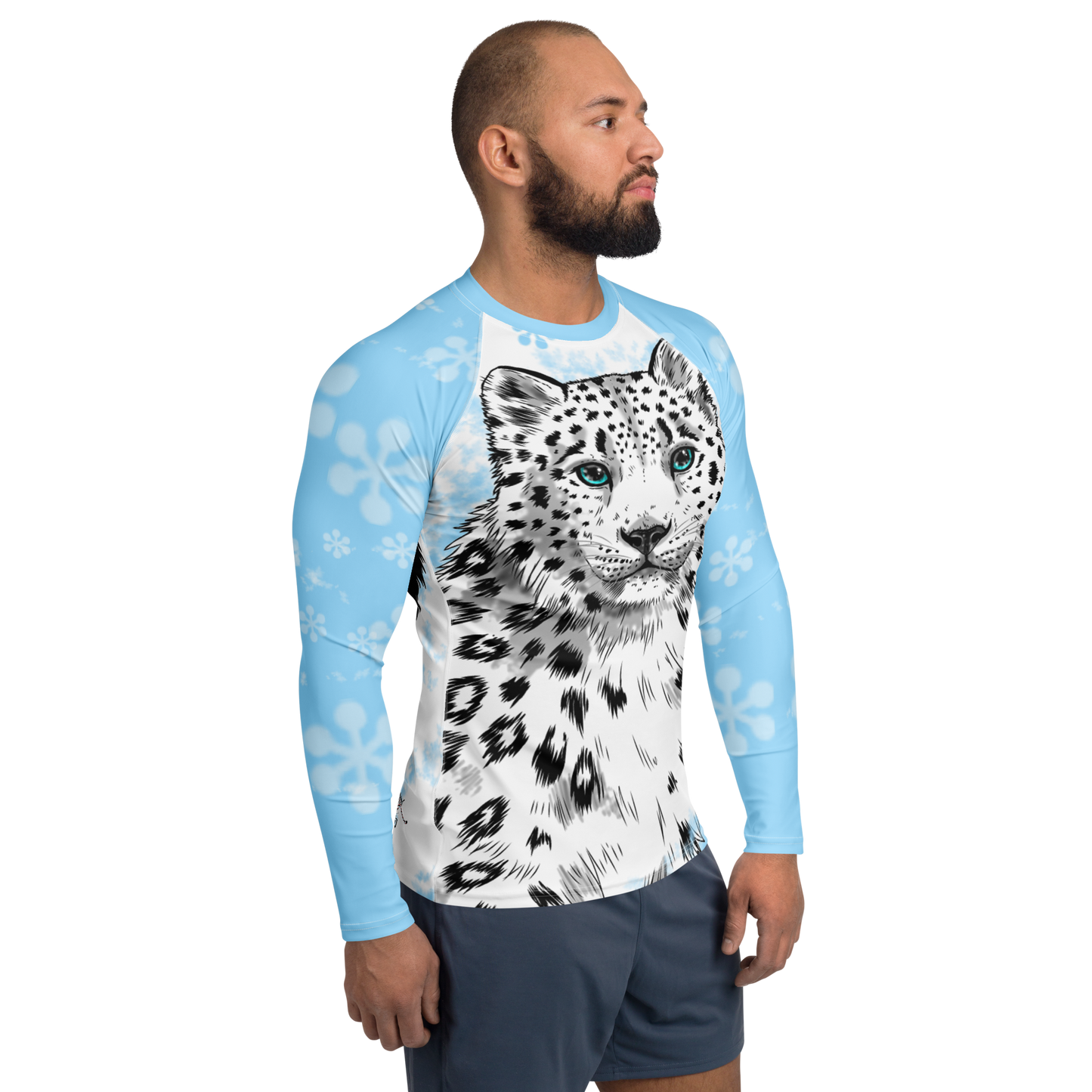 Snow Leopard Men's Long Sleeve Rash Guard