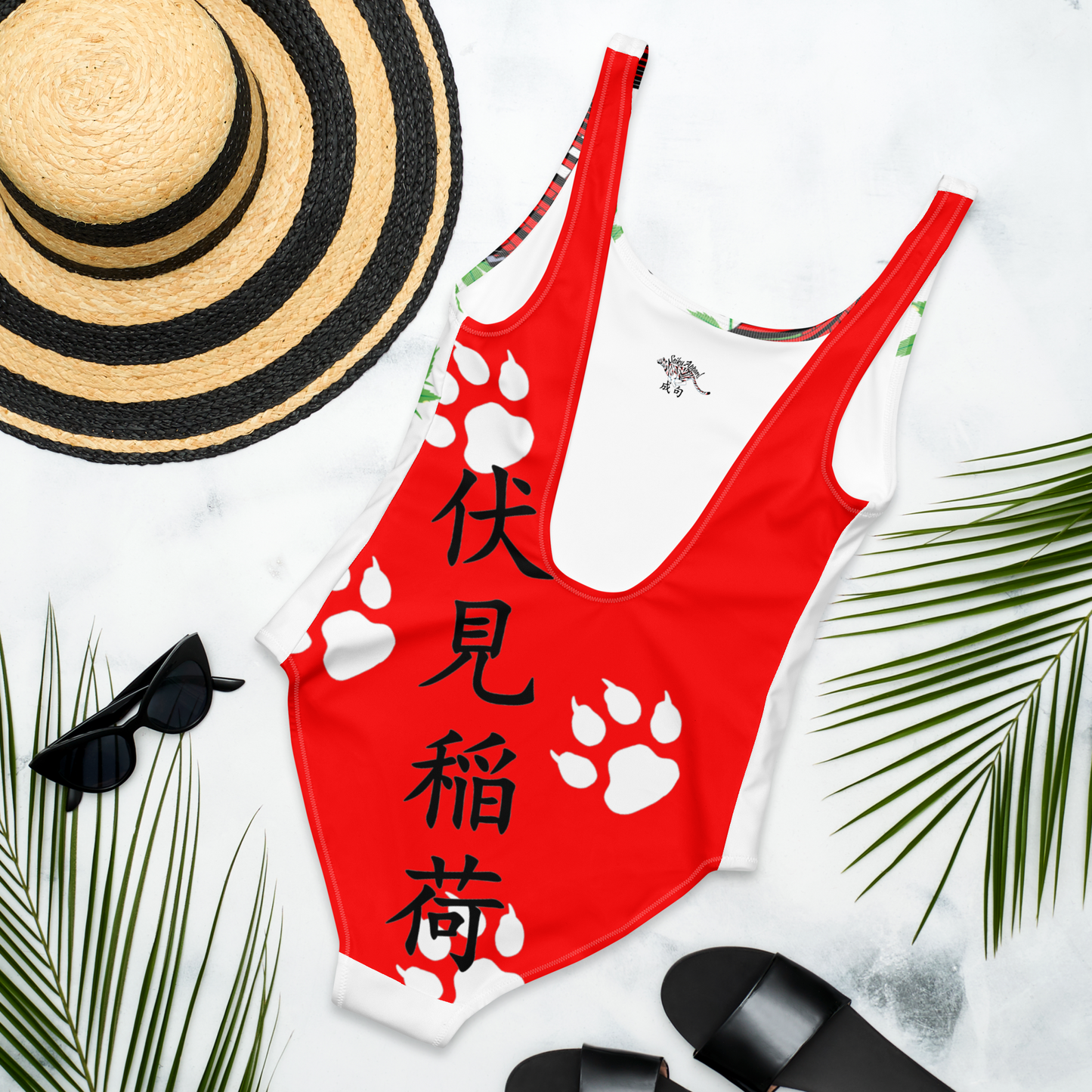 Chibi Inari Temple One-Piece Swimsuit