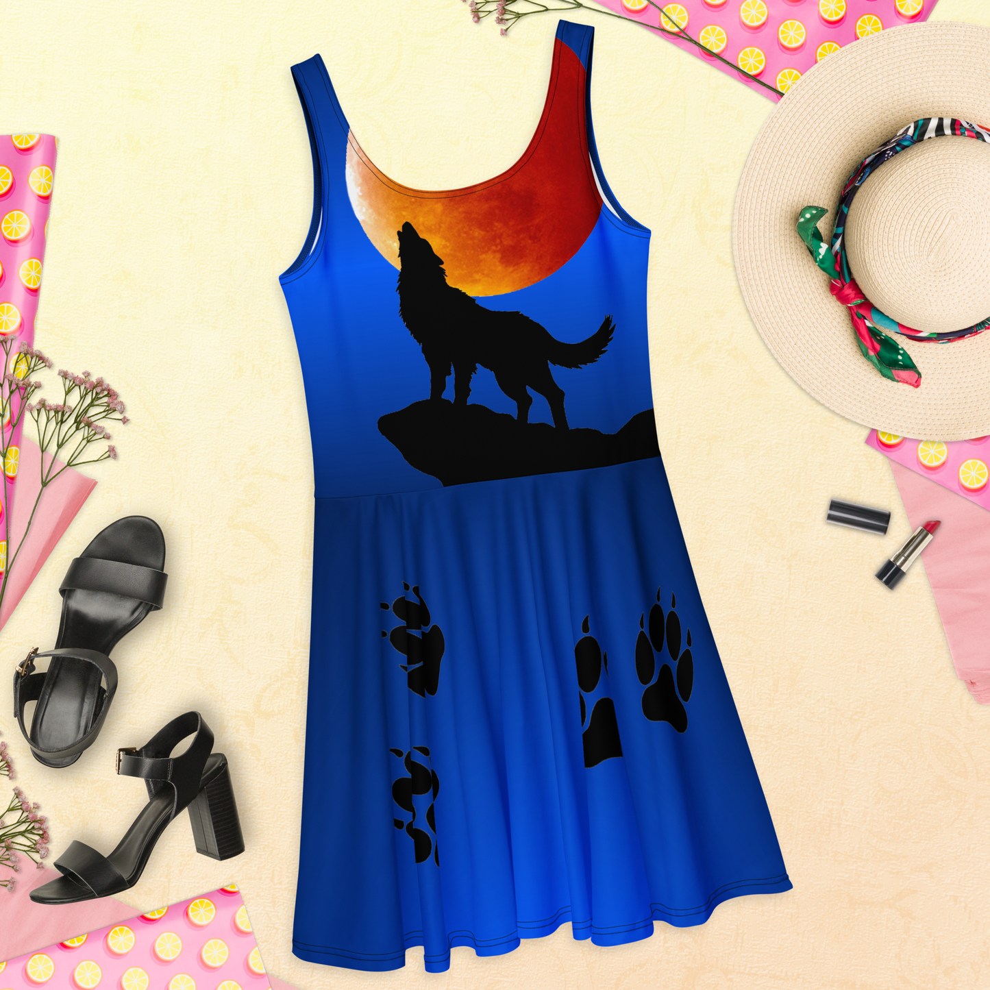 Howling Wolf Skater Dress