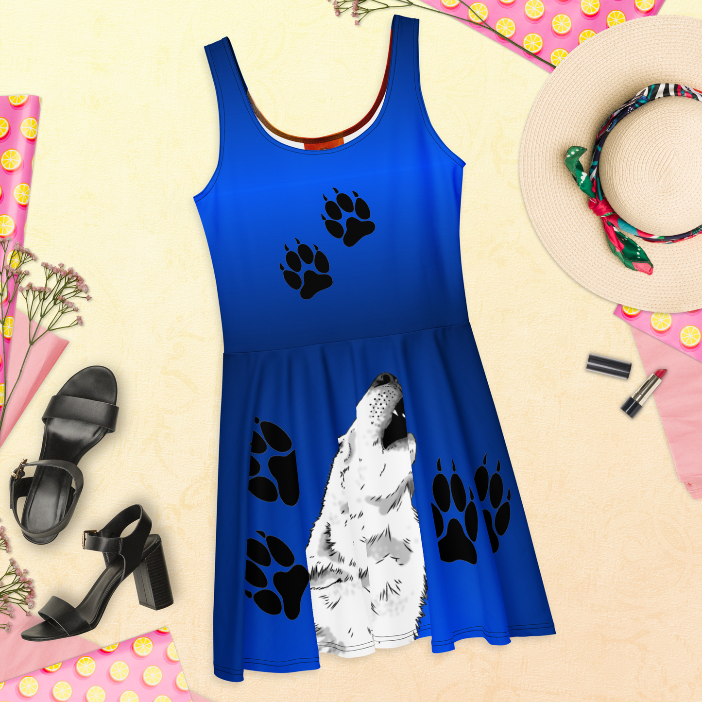 Howling Wolf Skater Dress