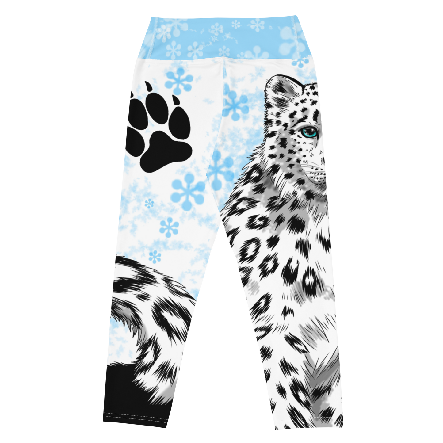 Snow Leopard Yoga Capri Leggings