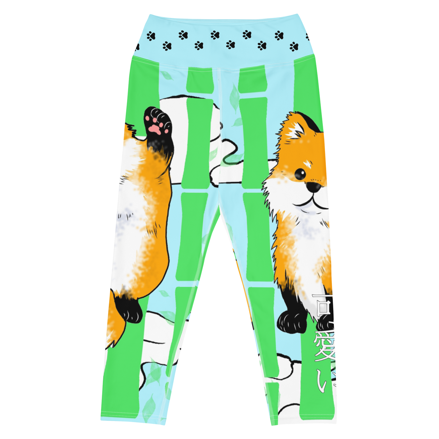 Kawaii Fox Yoga Capri Leggings