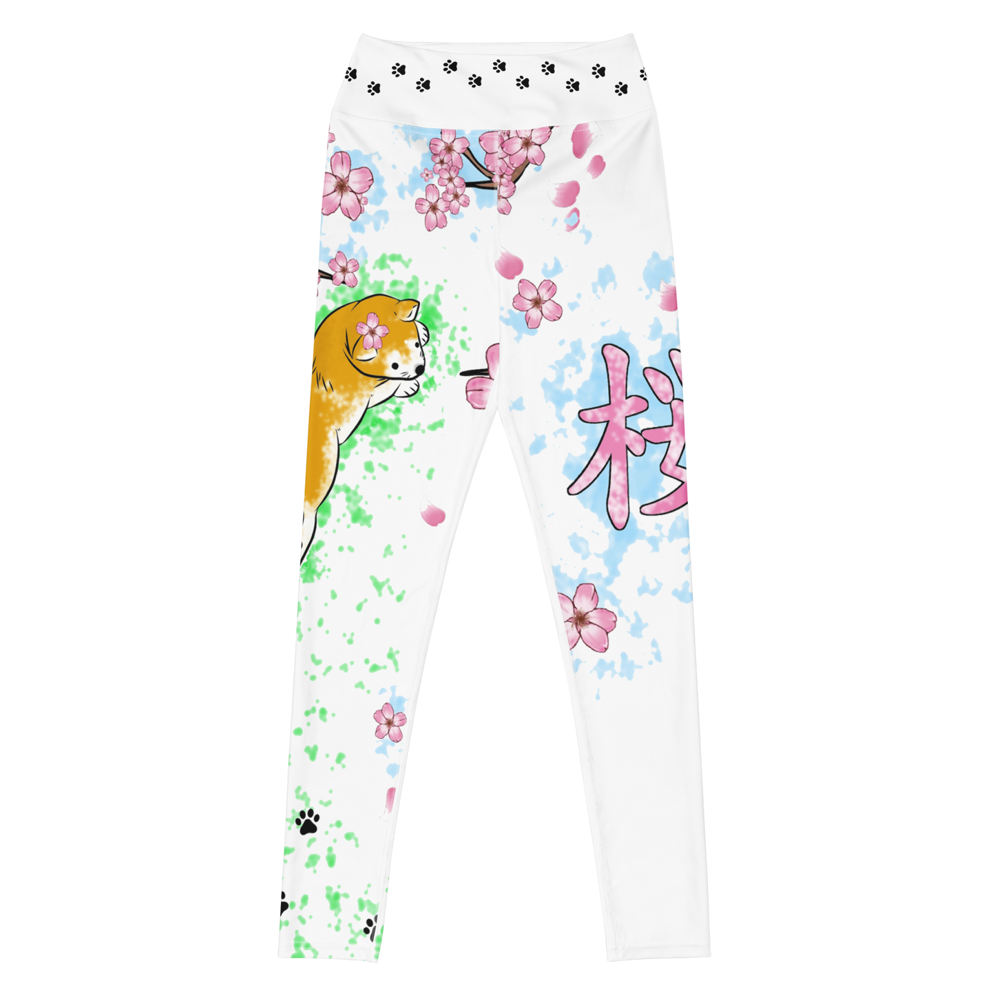 Shiba Inu Sakura Yoga Leggings