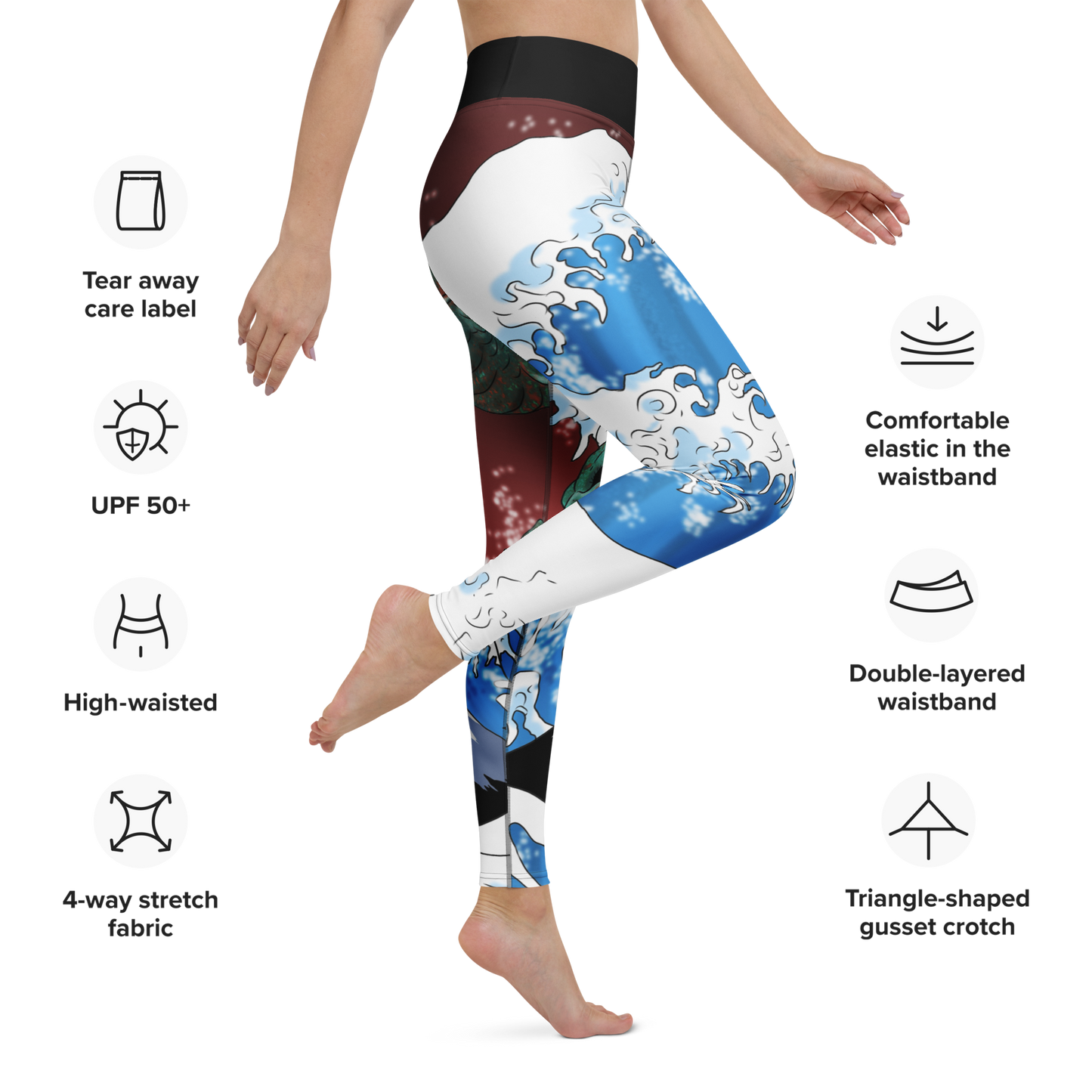 Dragon of the Waves Yoga Leggings