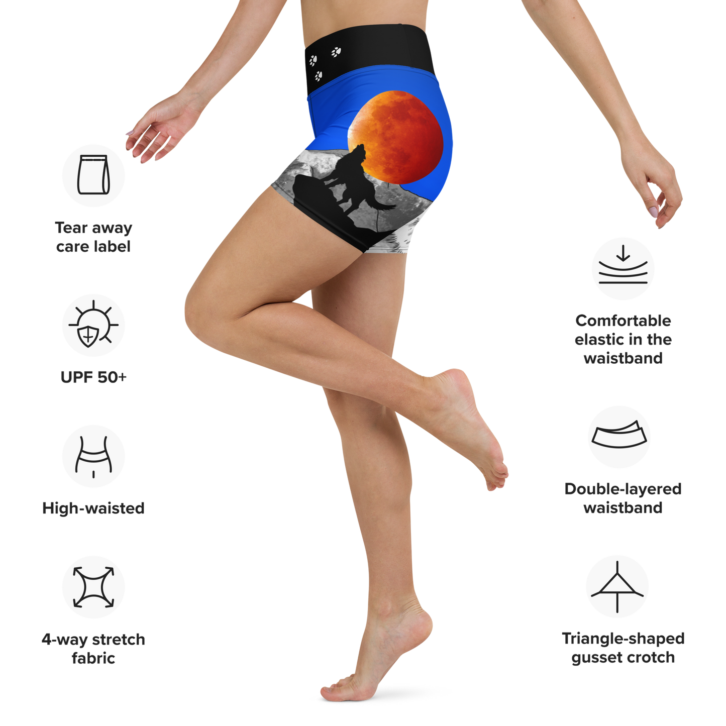 Howling Wolf Yoga Shorts