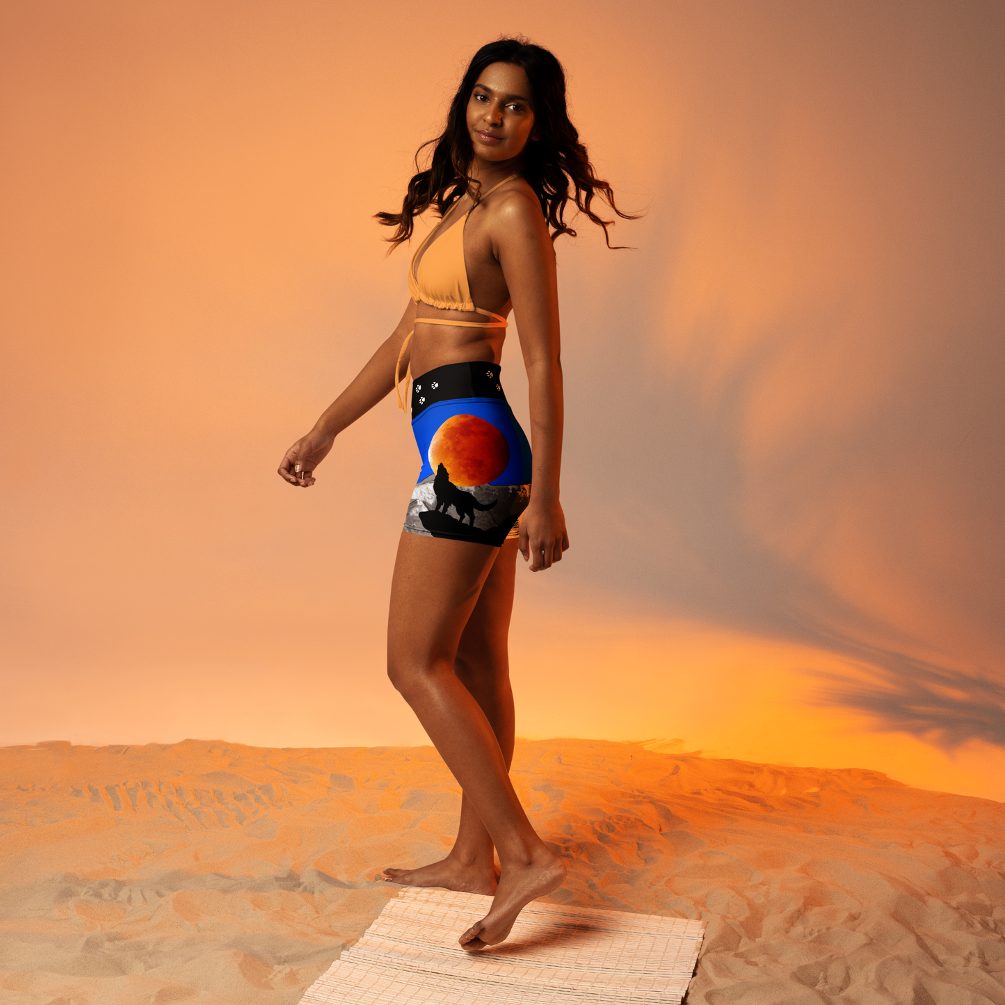 Howling Wolf Yoga Shorts