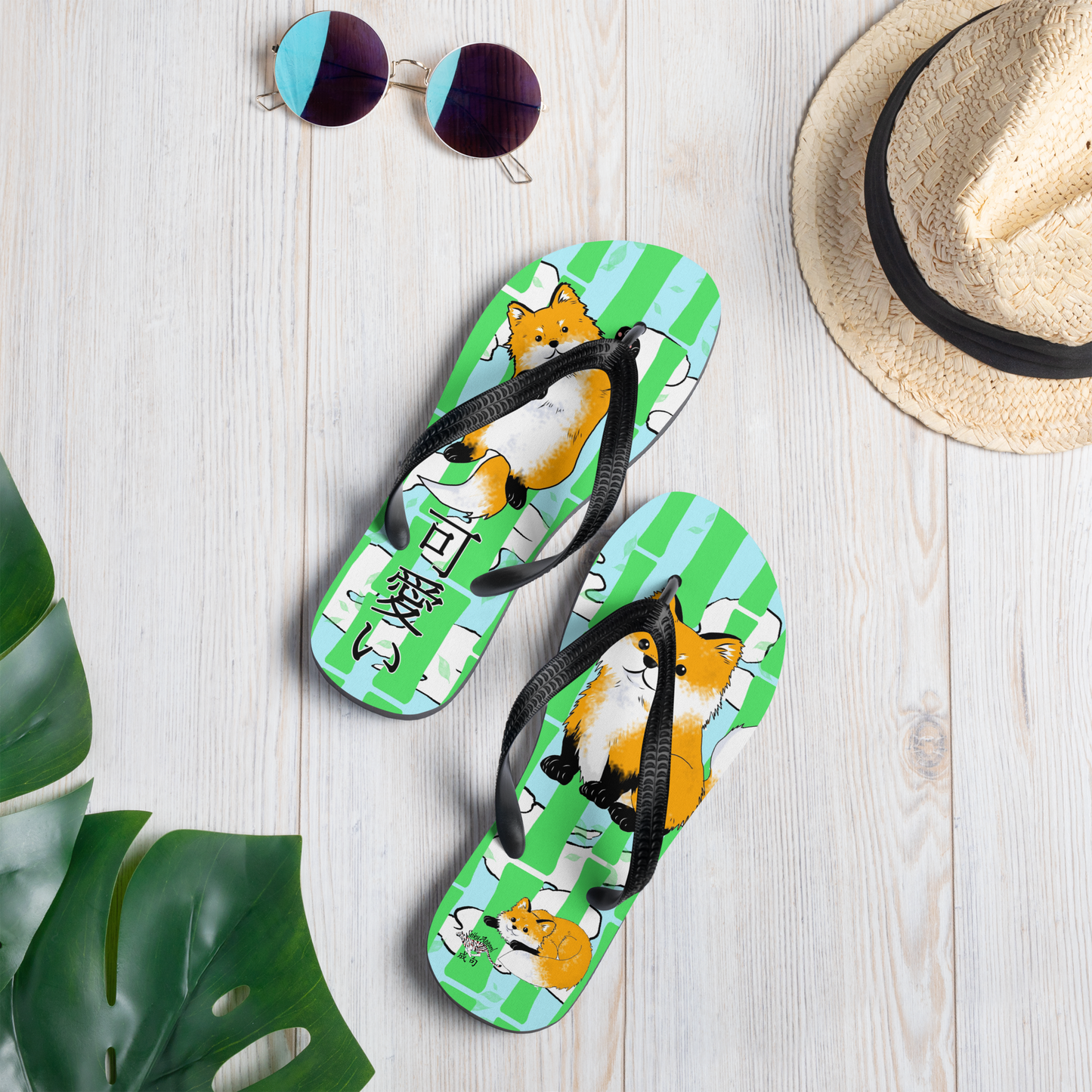 Kawaii Fox Flip-Flops