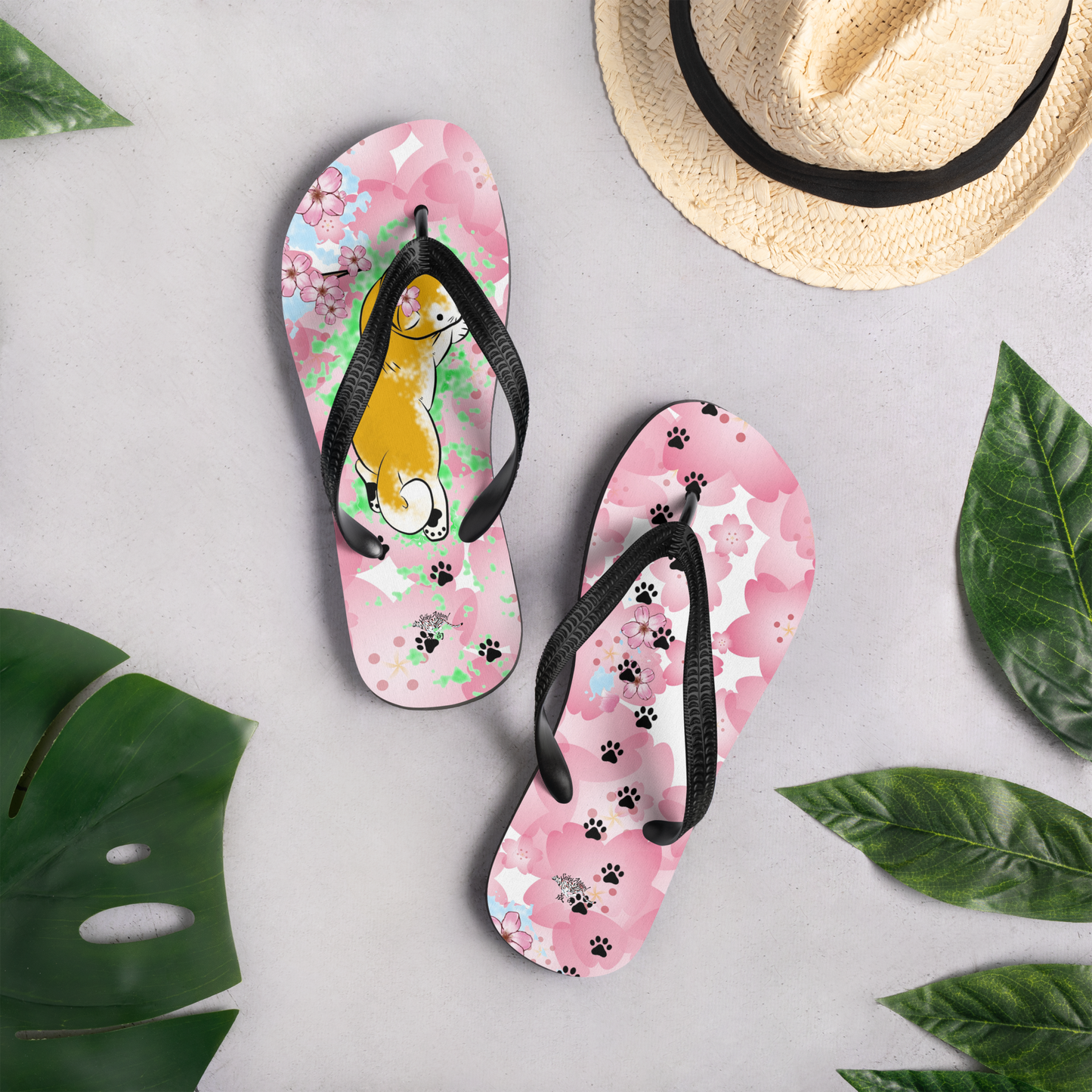 Sakura Shiba Flip-Flops