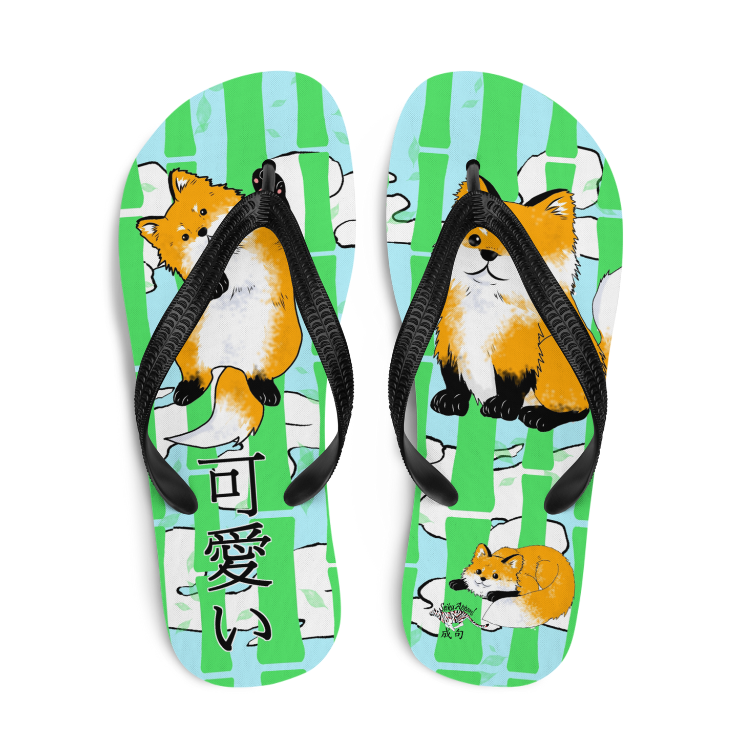 Kawaii Fox Flip-Flops