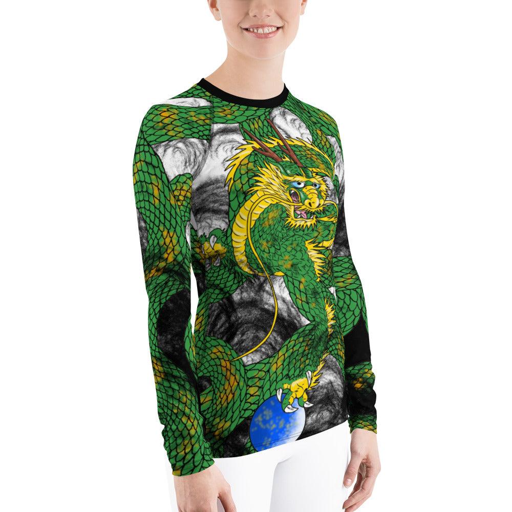 Forest Green Imperial Dragon Women's Long Sleeve Rash Guard - Rocky Mountain Dragons LLC