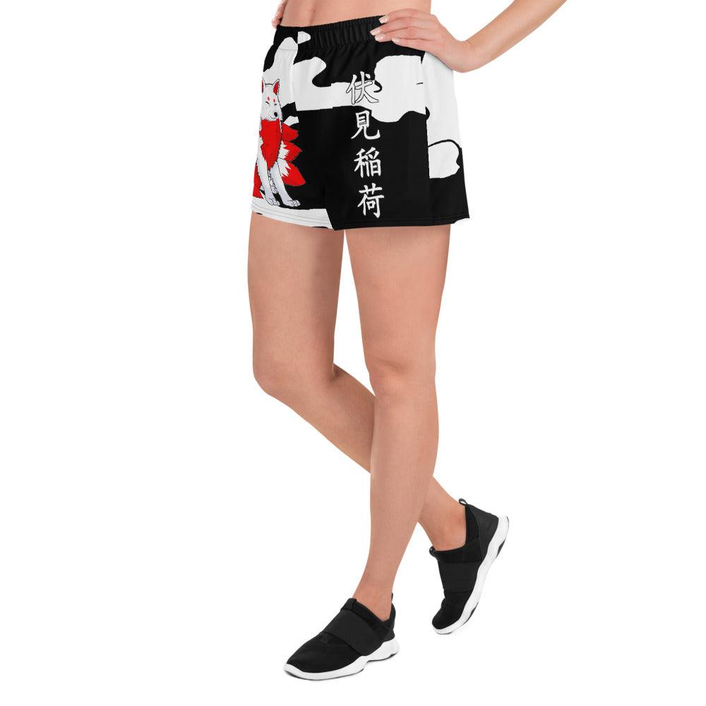Inari Temple Guardian Women's Athletic Short Shorts - Rocky Mountain Dragons LLC
