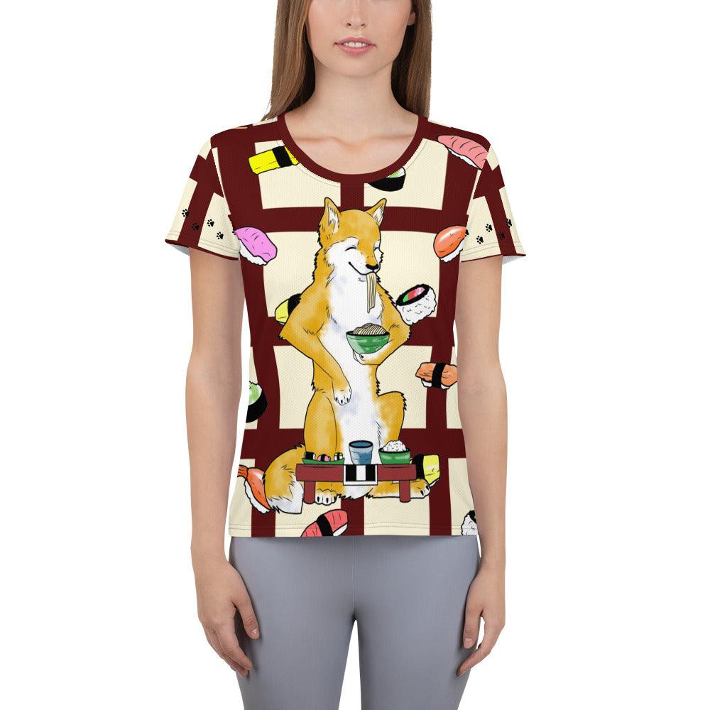 Sushi Dogs Women's Athletic T-shirt - Rocky Mountain Dragons LLC