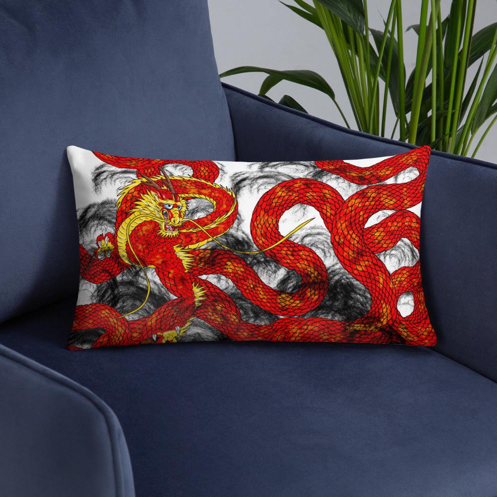 Red Imperial Dragon Basic Pillow - Rocky Mountain Dragons LLC
