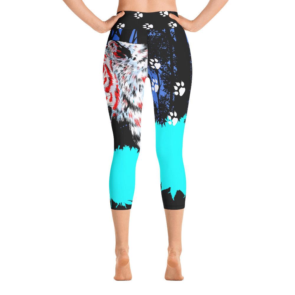Elegant Tiger Yoga Capri Leggings - Rocky Mountain Dragons LLC