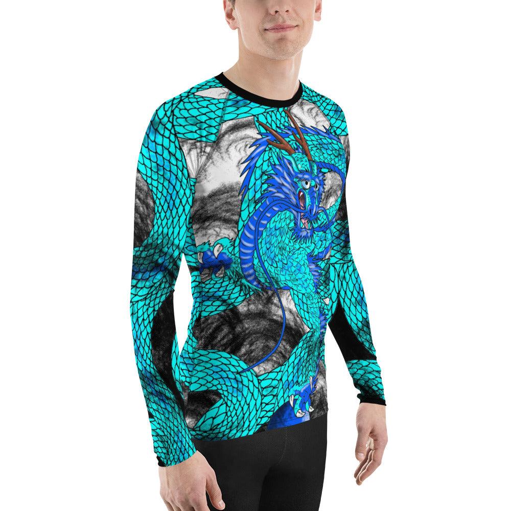 Teal Imperial Dragon Men's Long Sleeve Rash Guard - Rocky Mountain Dragons LLC