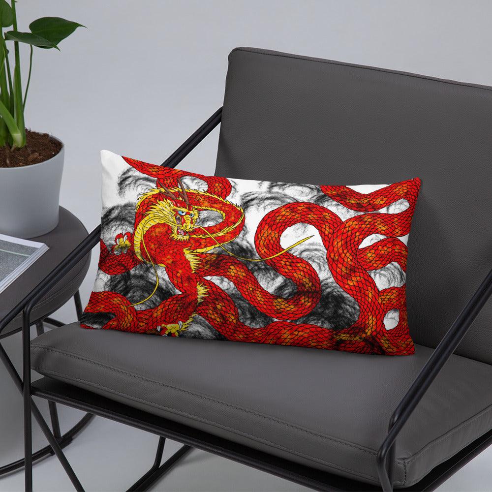 Red Imperial Dragon Basic Pillow - Rocky Mountain Dragons LLC