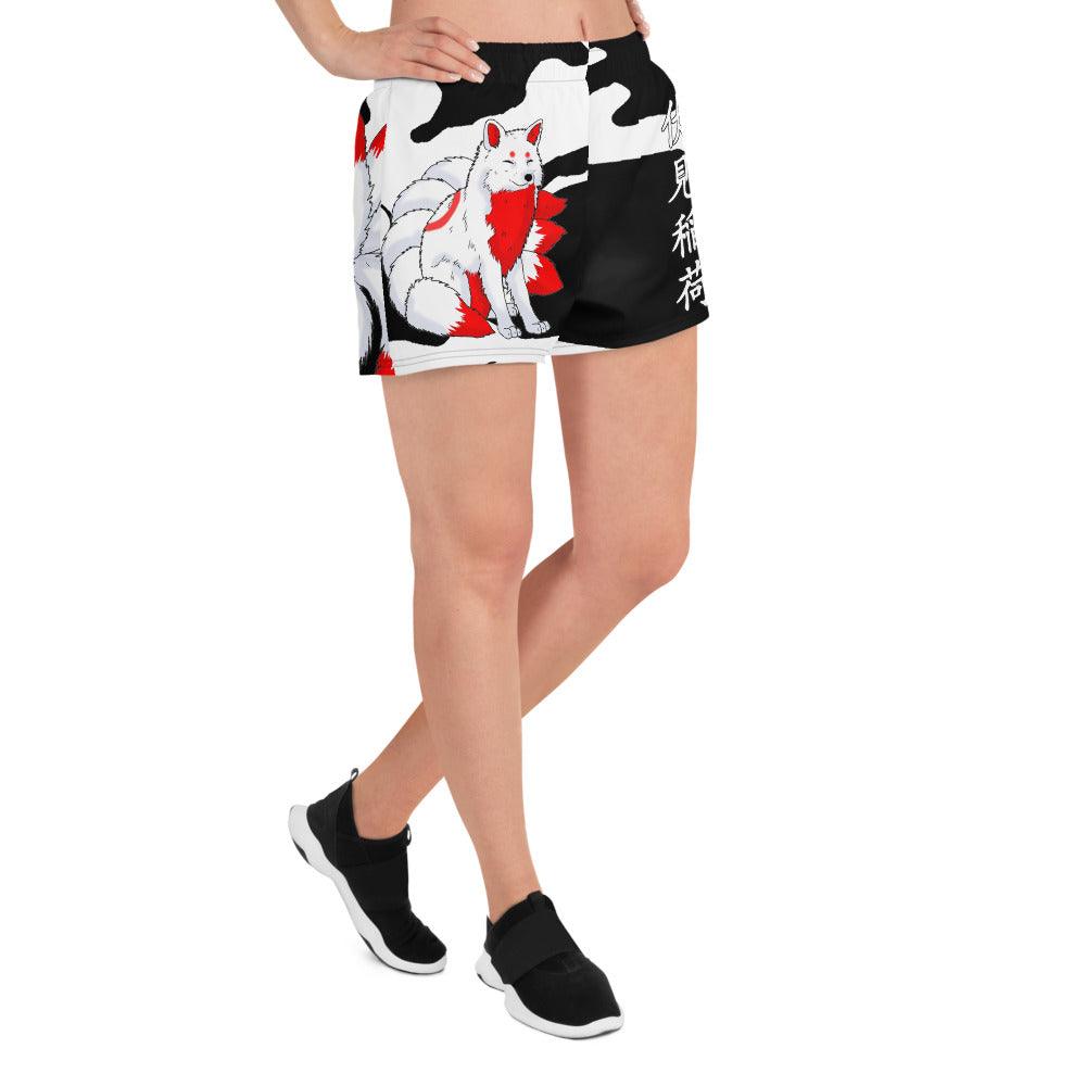 Inari Temple Guardian Women's Athletic Short Shorts - Rocky Mountain Dragons LLC