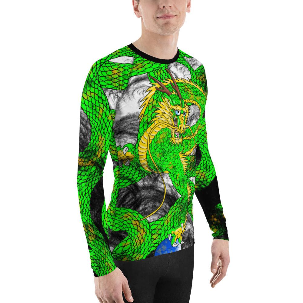 Lime Green Imperial Dragon Men's Long Sleeve Rash Guard - Rocky Mountain Dragons LLC