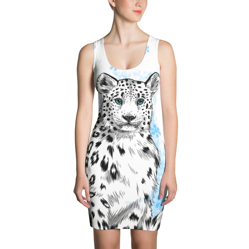 white animal print dress In The Back Of My Mind Mini Leopard invisible back zipper and clasp closure White Leopard Dress - Etsy