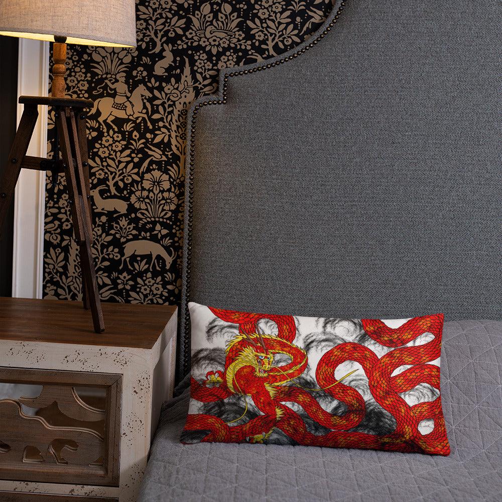 Red Imperial Dragon Basic Pillow - Rocky Mountain Dragons LLC