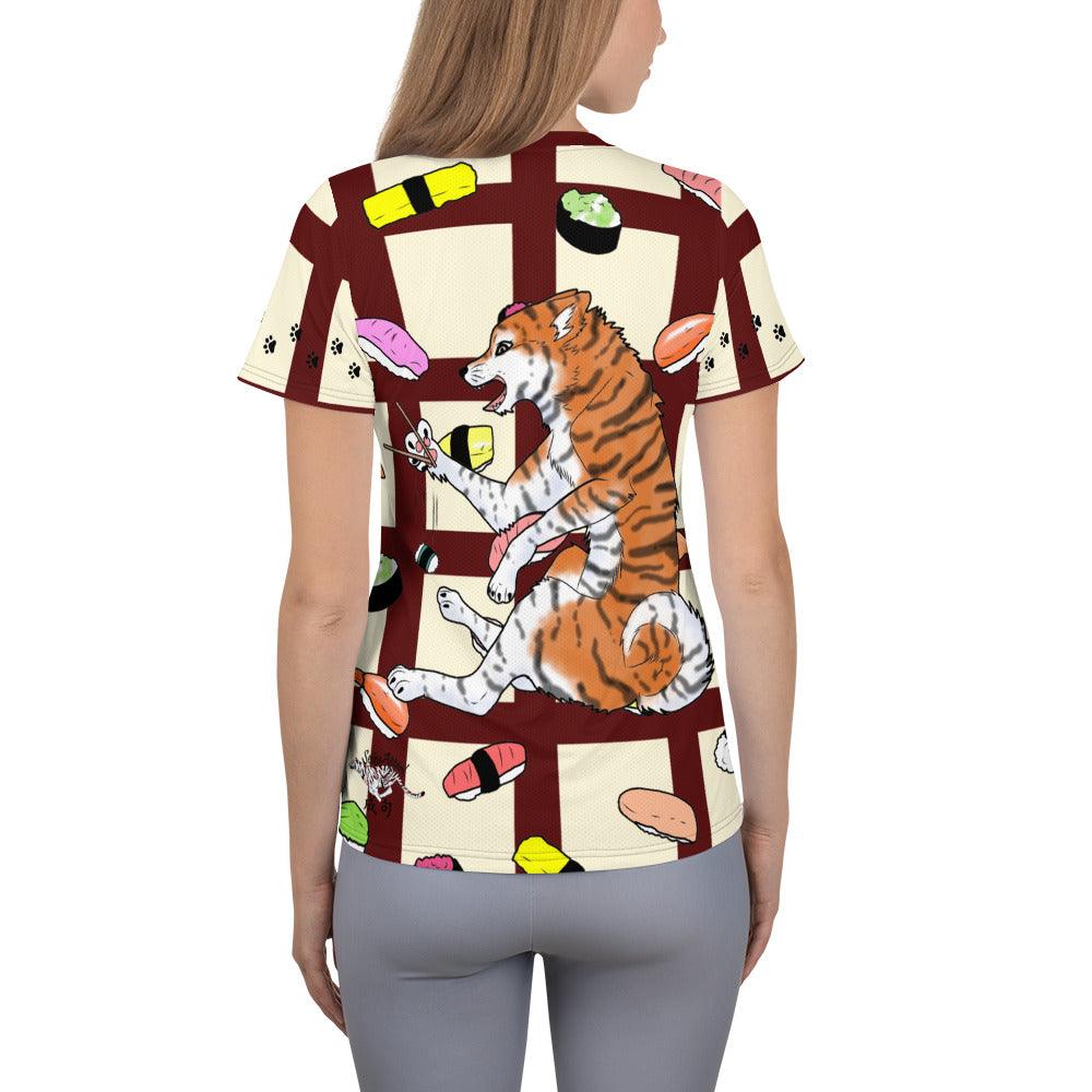 Sushi Dogs Women's Athletic T-shirt - Rocky Mountain Dragons LLC