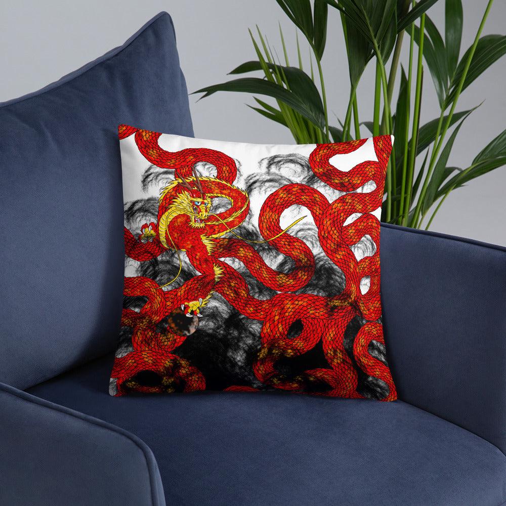 Red Imperial Dragon Basic Pillow - Rocky Mountain Dragons LLC