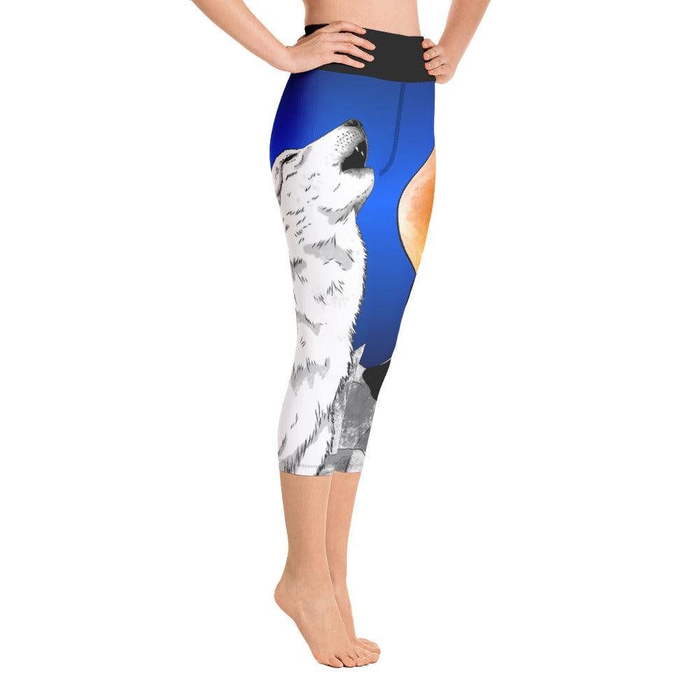 Howling Wolf Yoga Capri Leggings - Rocky Mountain Dragons LLC