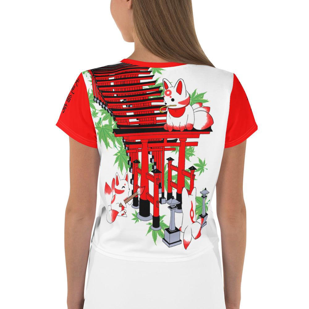 Chibi Inari Temple Crop Tee - Rocky Mountain Dragons LLC