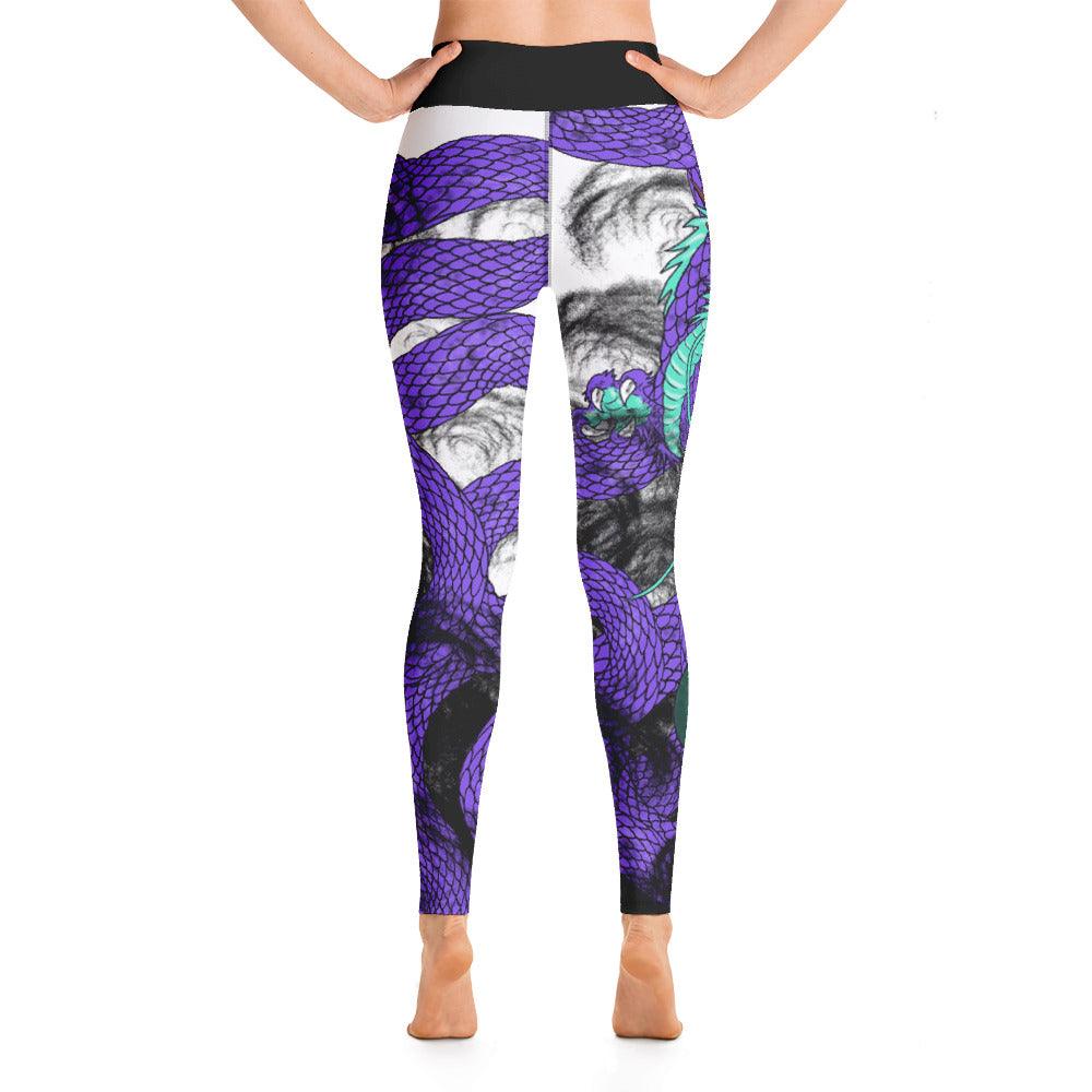 Purple Imperial Dragon Yoga Leggings - Rocky Mountain Dragons LLC