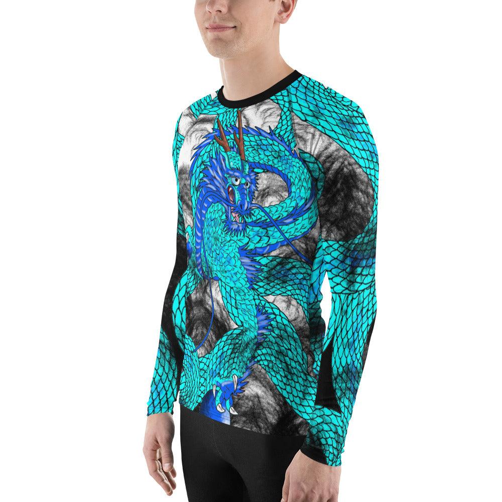 Teal Imperial Dragon Men's Long Sleeve Rash Guard - Rocky Mountain Dragons LLC