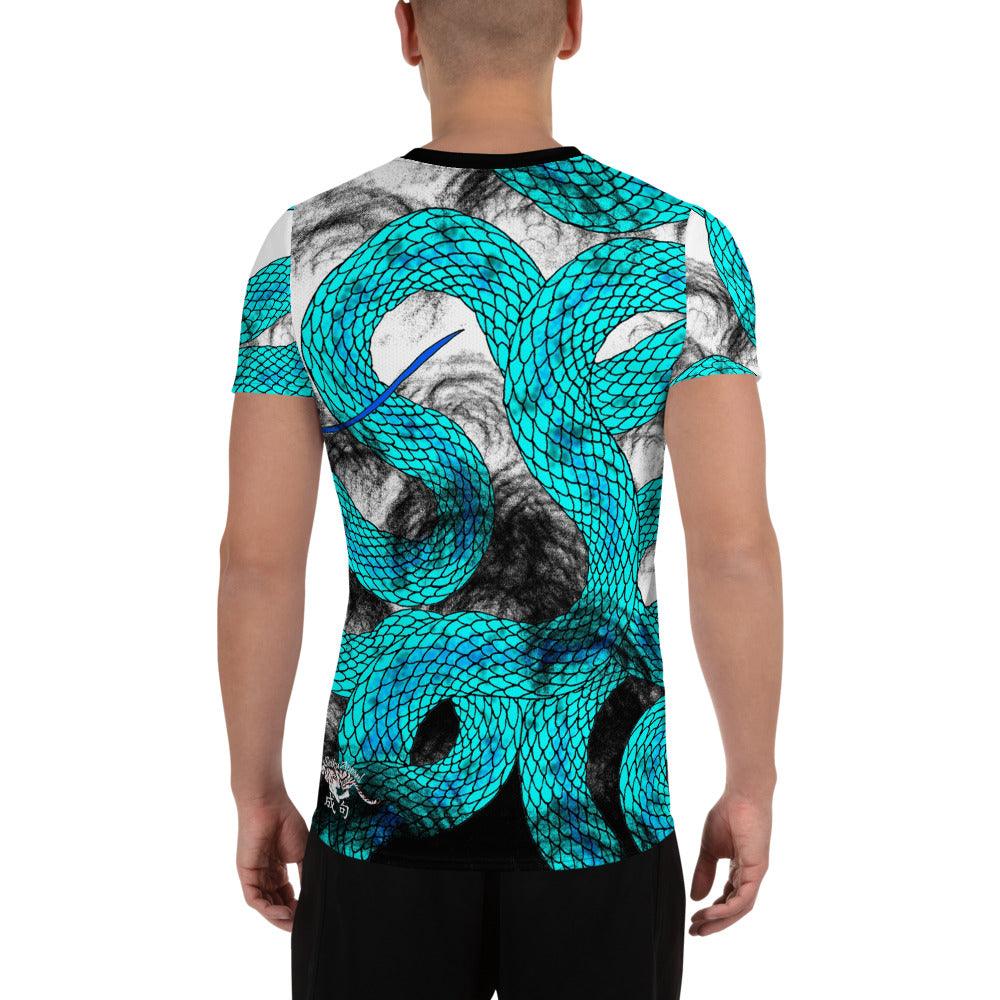 Teal Imperial Dragon Men's Athletic T-shirt - Rocky Mountain Dragons LLC
