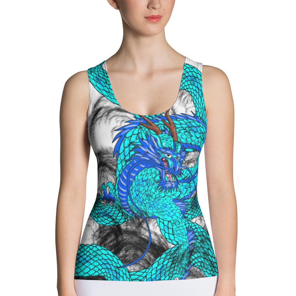 Teal Imperial Dragon Women's Tank Top - Rocky Mountain Dragons LLC
