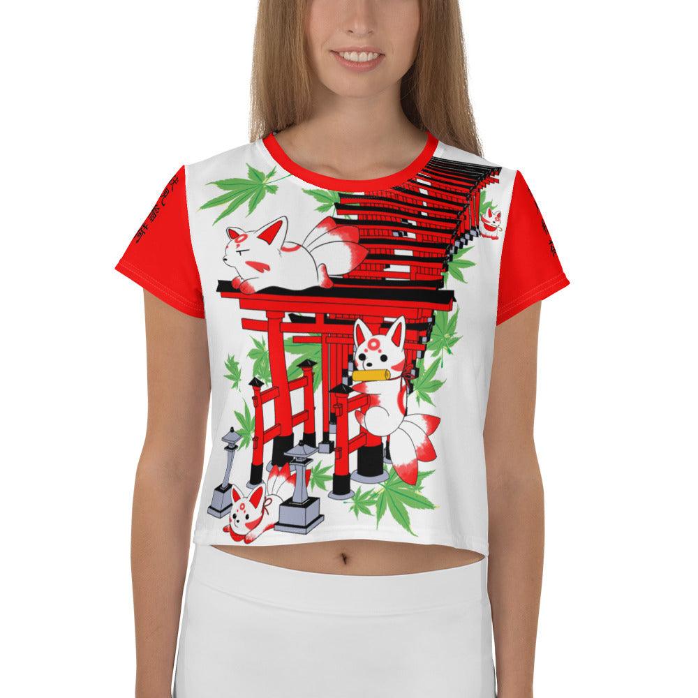 Chibi Inari Temple Crop Tee - Rocky Mountain Dragons LLC