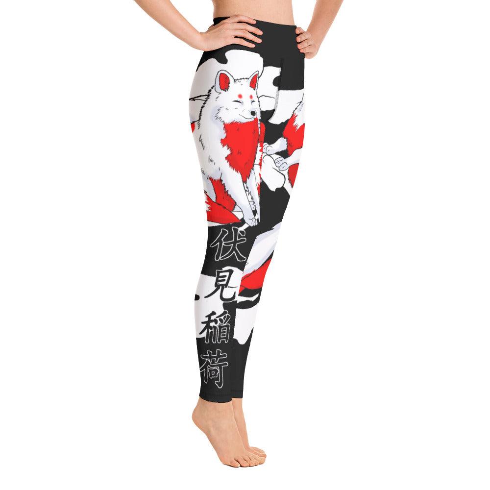 Inari Fox Temple Guardian Yoga Leggings - Rocky Mountain Dragons LLC