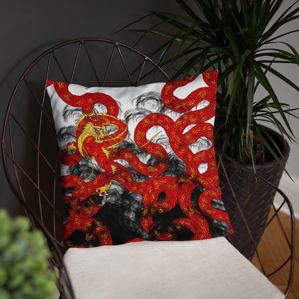 Red Imperial Dragon Basic Pillow - Rocky Mountain Dragons LLC