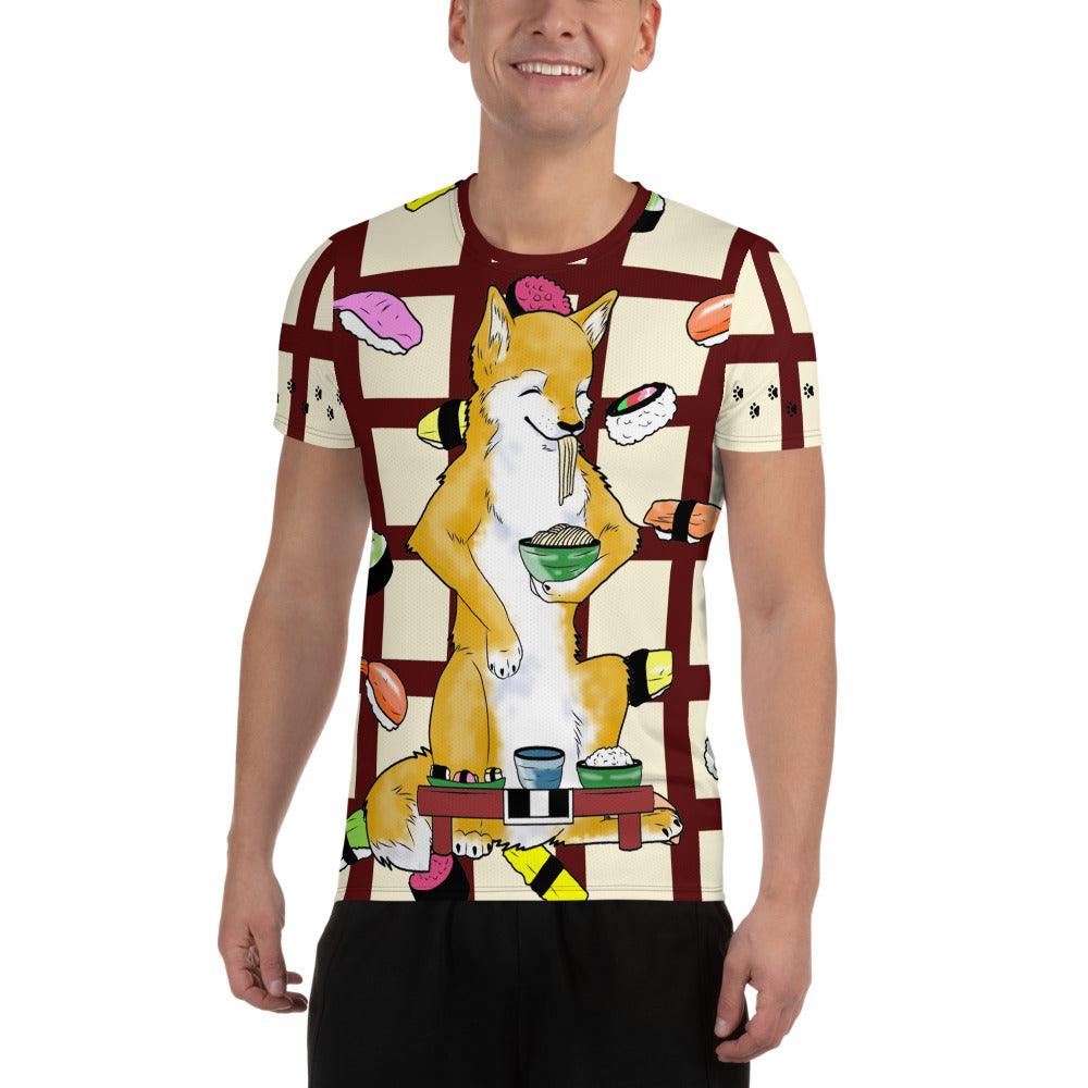 Sushi Dog Men's Athletic T-shirt - Rocky Mountain Dragons LLC