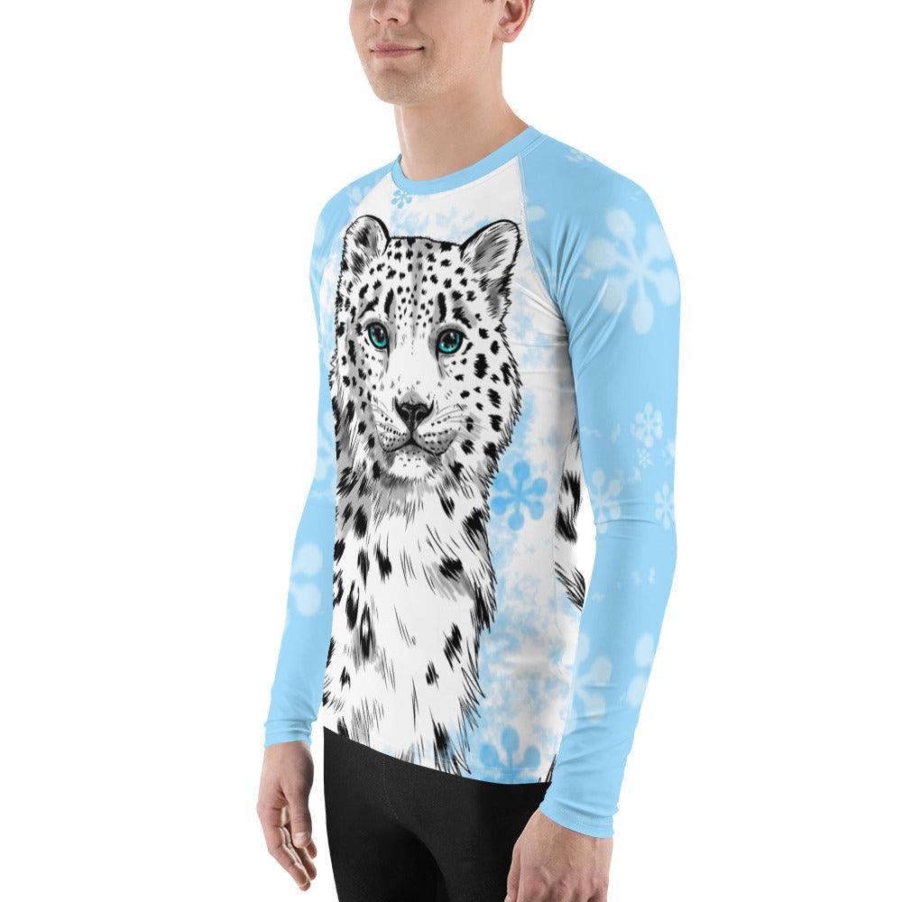 Snow Leopard Men's Long Sleeve Rash Guard - Rocky Mountain Dragons LLC
