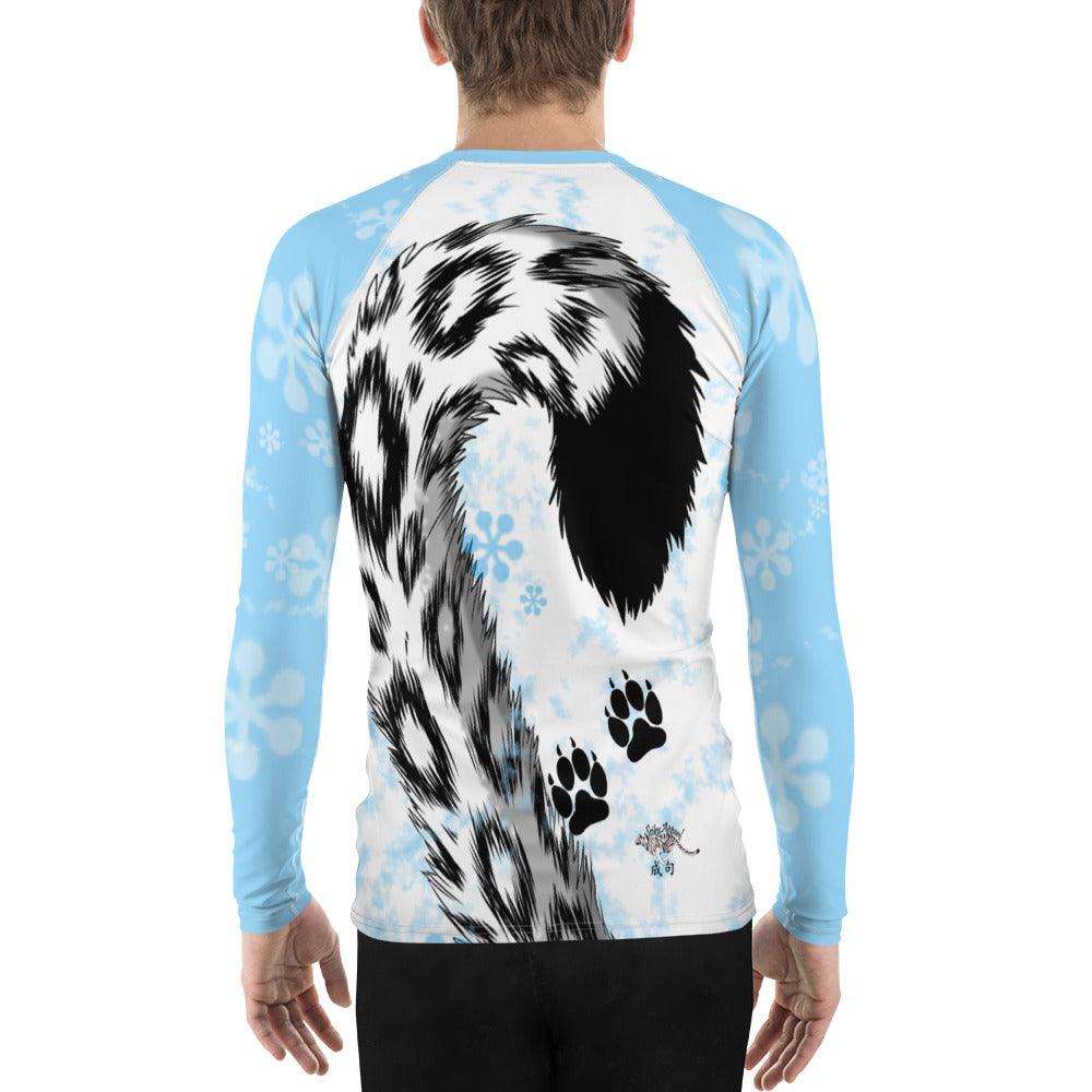 Snow Leopard Men's Long Sleeve Rash Guard - Rocky Mountain Dragons LLC