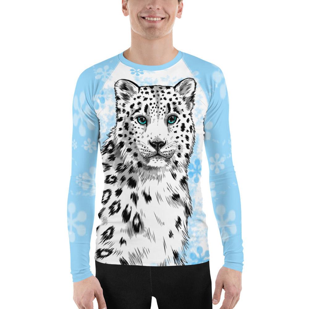 Snow Leopard Men's Long Sleeve Rash Guard - Rocky Mountain Dragons LLC