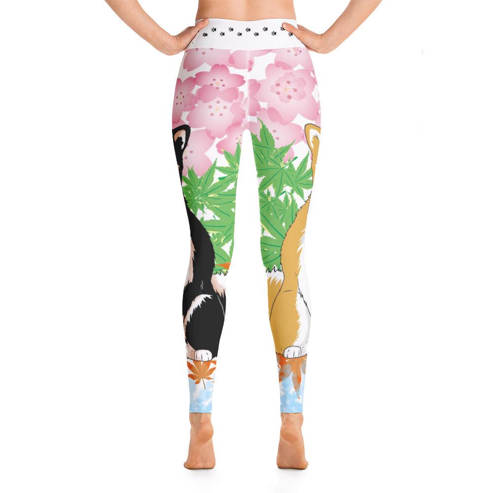 Seasons of Shiba Yoga Leggings - Rocky Mountain Dragons LLC
