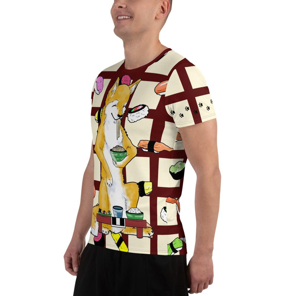Sushi Dog Men's Athletic T-shirt - Rocky Mountain Dragons LLC