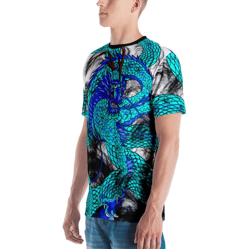 Teal Imperial Dragon Men's Crew Neck T-Shirt - Rocky Mountain Dragons LLC