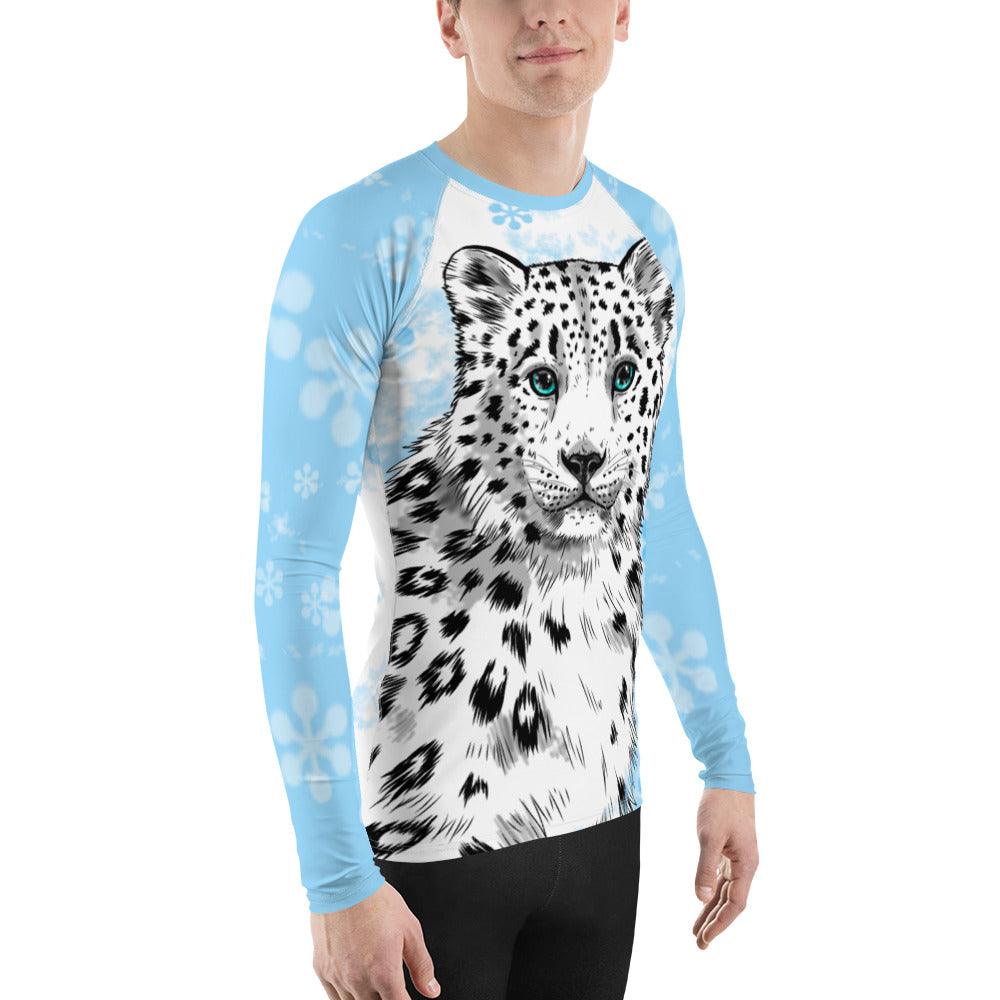 Snow Leopard Men's Long Sleeve Rash Guard - Rocky Mountain Dragons LLC